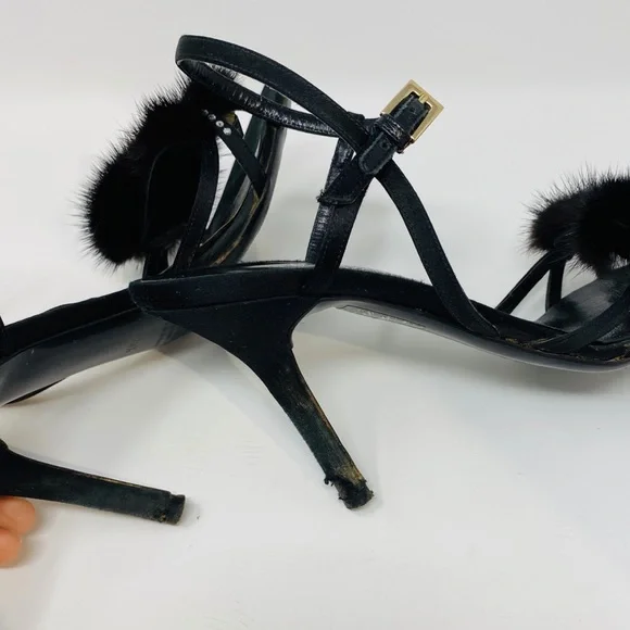 VALENTINO**Evening shoes w/Mink**EU 36.5 $1395 - Picture 7 of 8